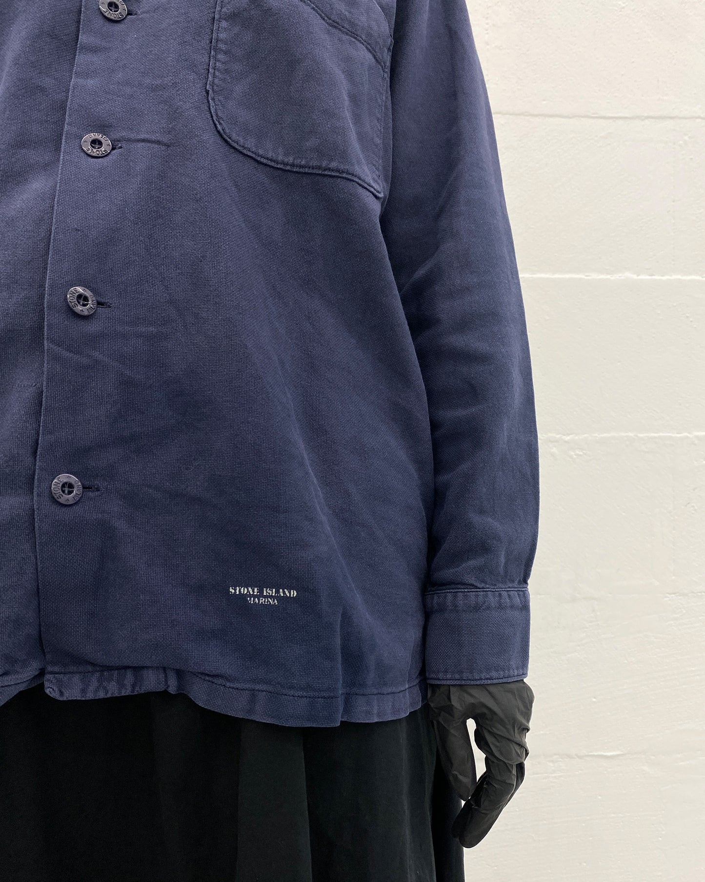 Stone Island – Marina SS1995 – Übergroßes Hemd mit Brusttasche, Marineblau 