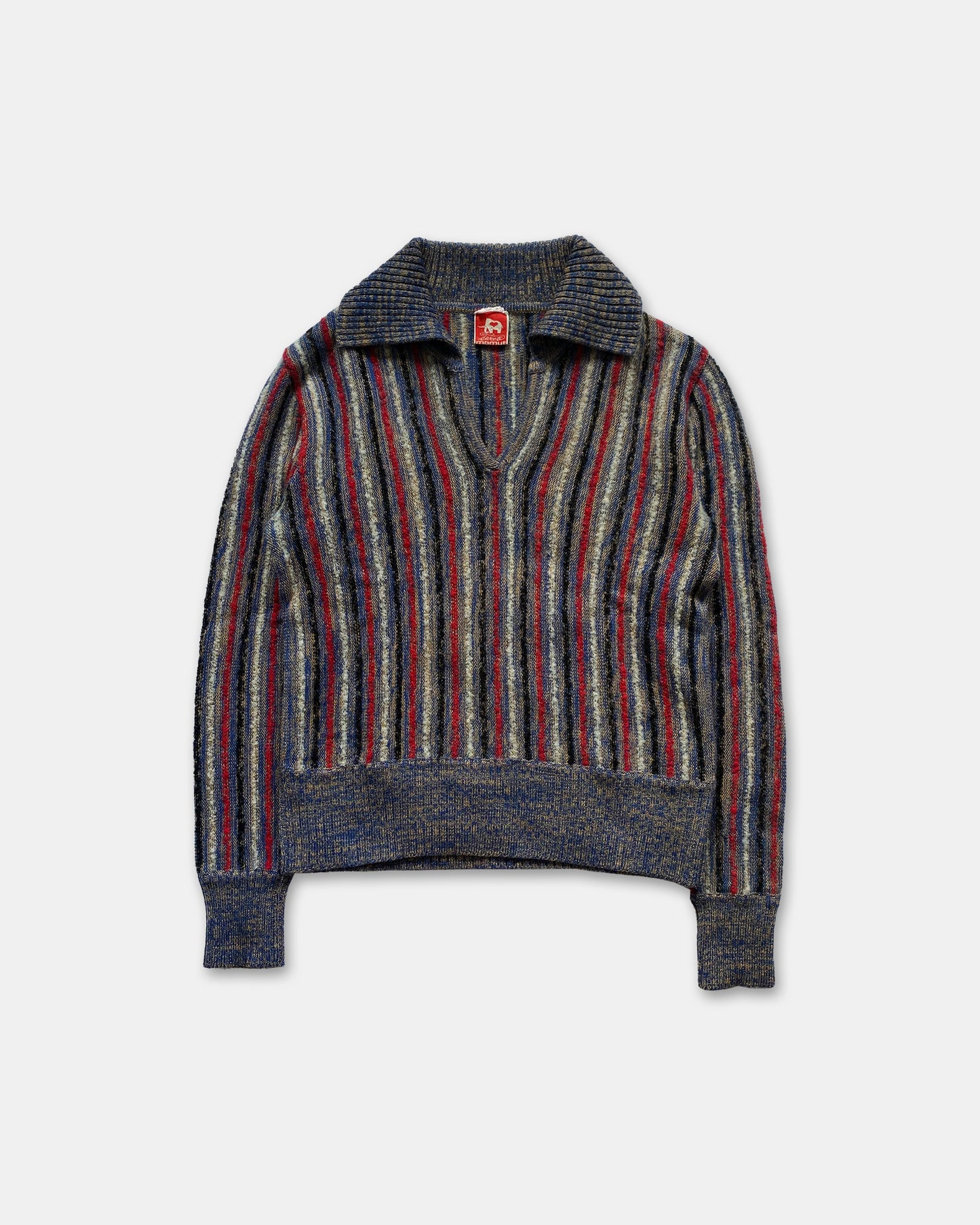 Sweet Mamut 1980s Striped Knit Sweater Red Blue