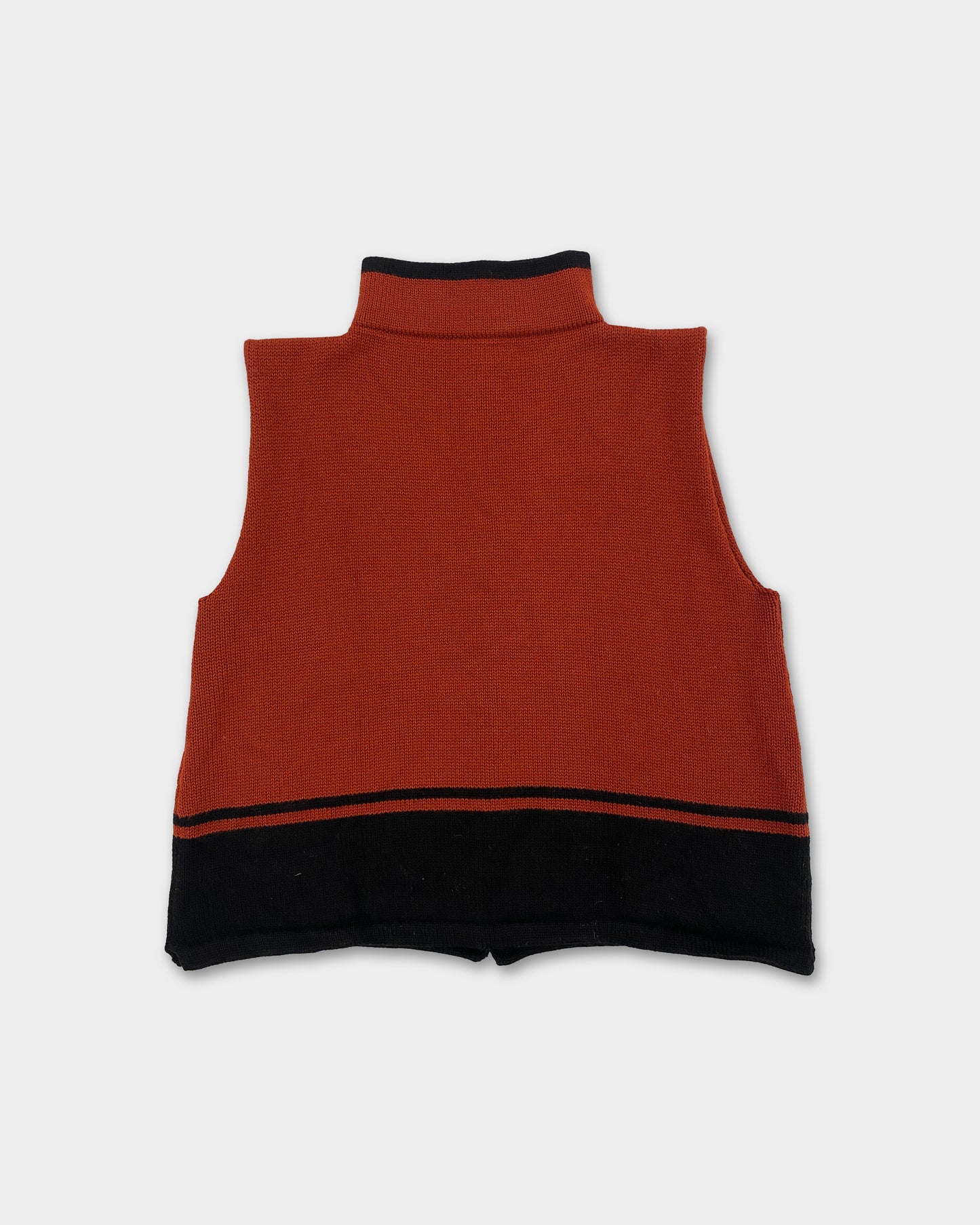 Rosa-Rosa 2000s Hook-and-Eye Closure Knit Vest Dark Red Black