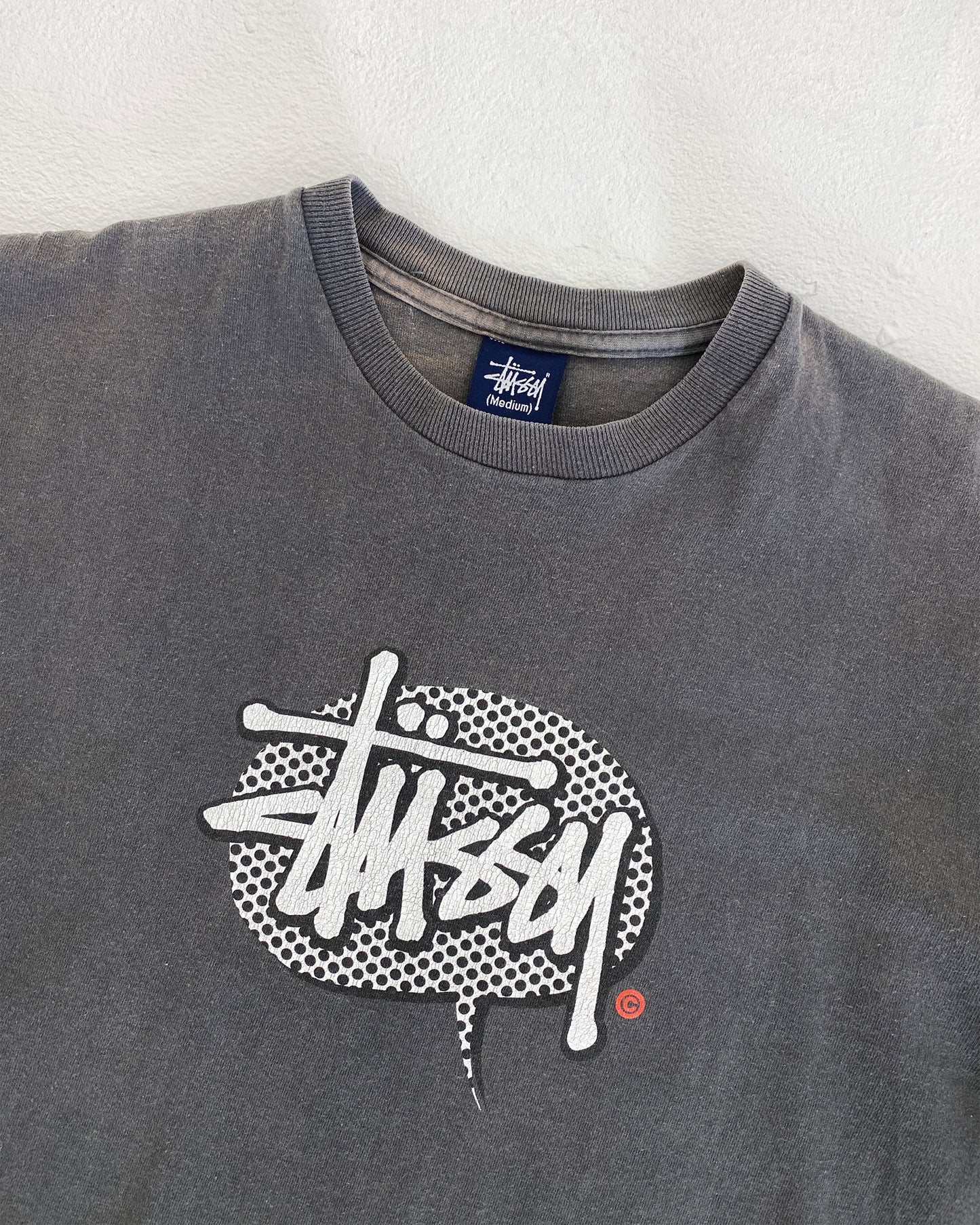 Stüssy 2000s Logo T-Shirt Faded Grey