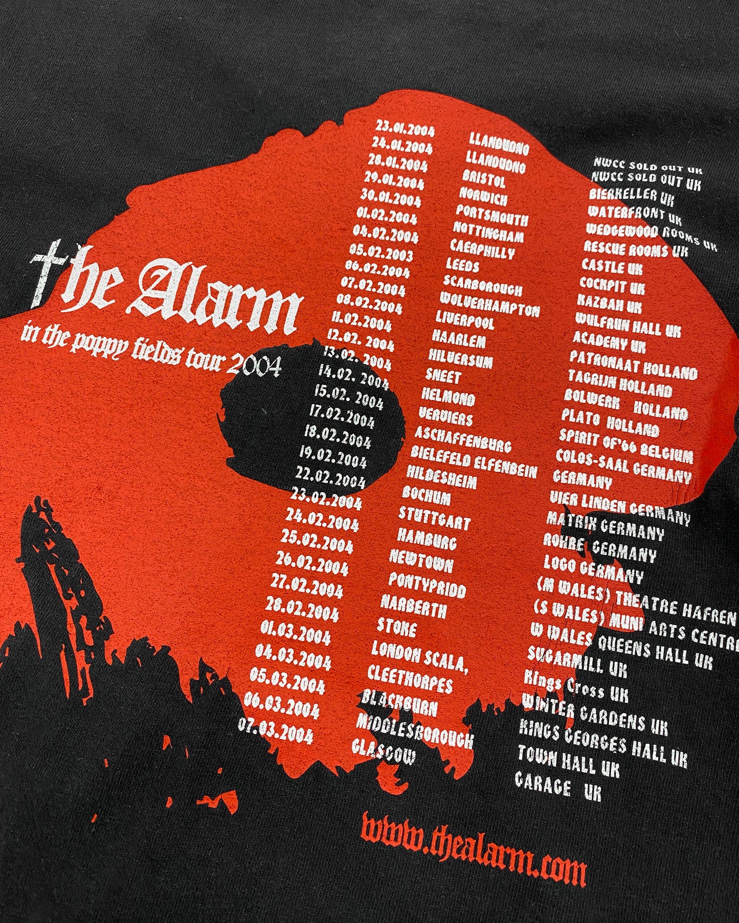 The Alarm 2004 Band Tour T-Shirt Black