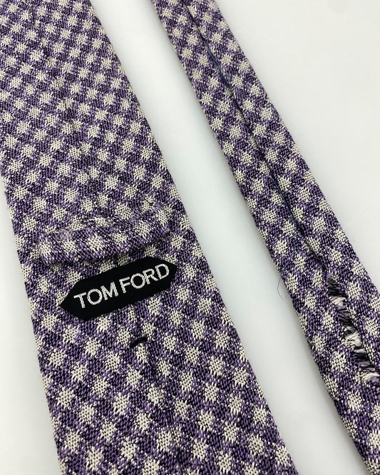 Tom Ford 2000s Pattern Tie Purple Beige