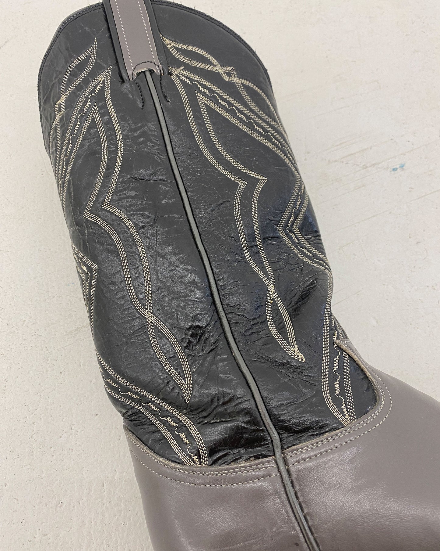 Tony Lama 1990s Two Tone Cowboy Boots Grey Black