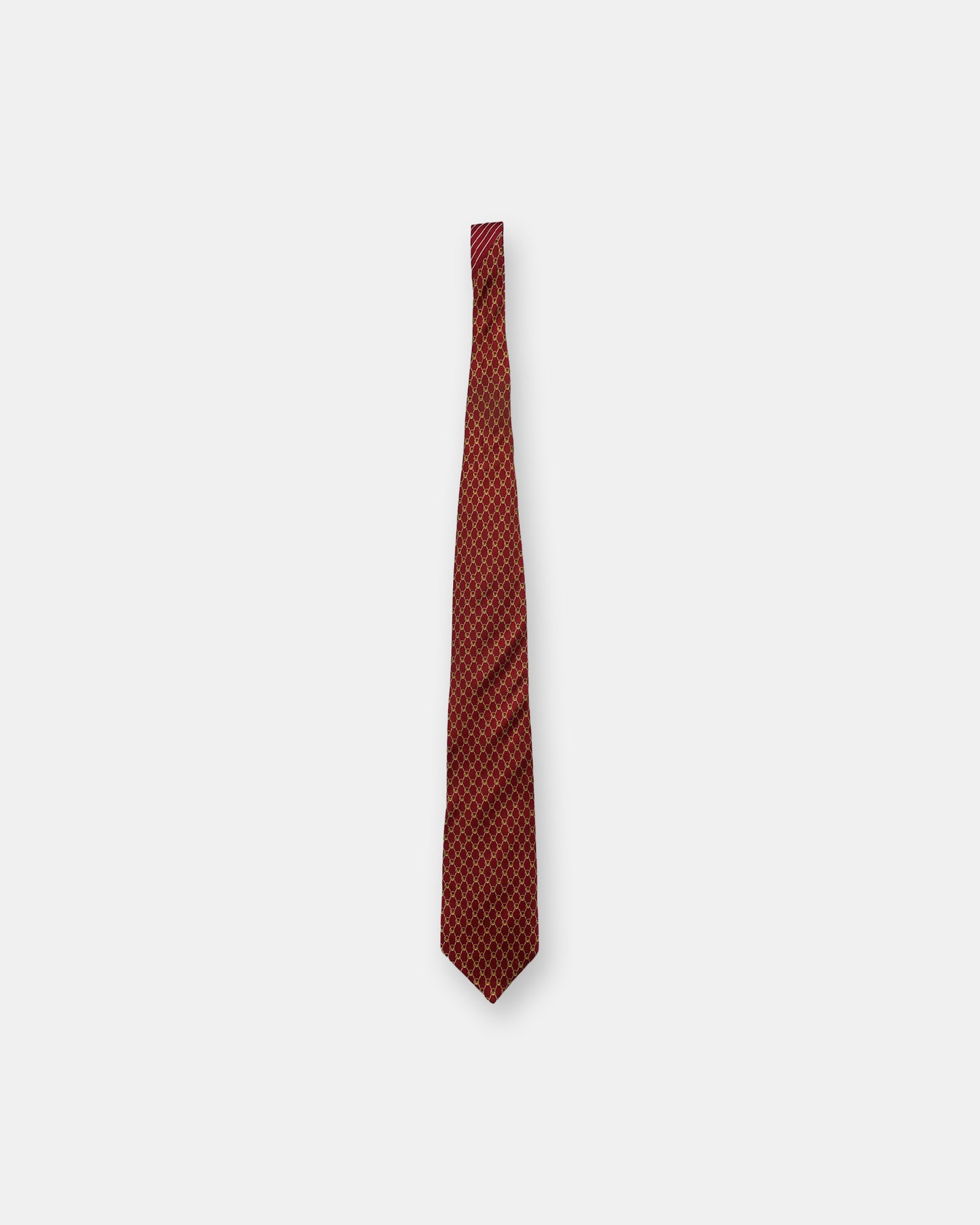 Gianni Versace 1990s Tie Red Gold Monogram