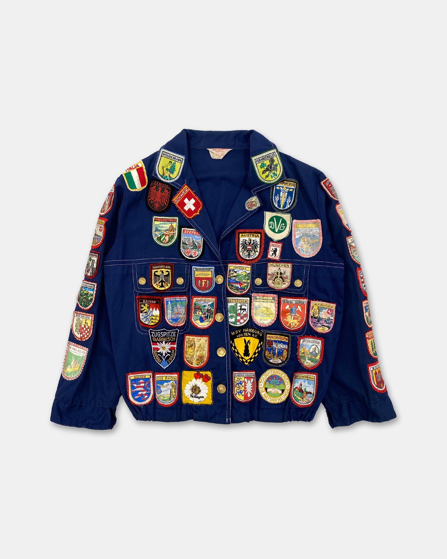 Vintage 1970s Hiking Patch Jacket Navy