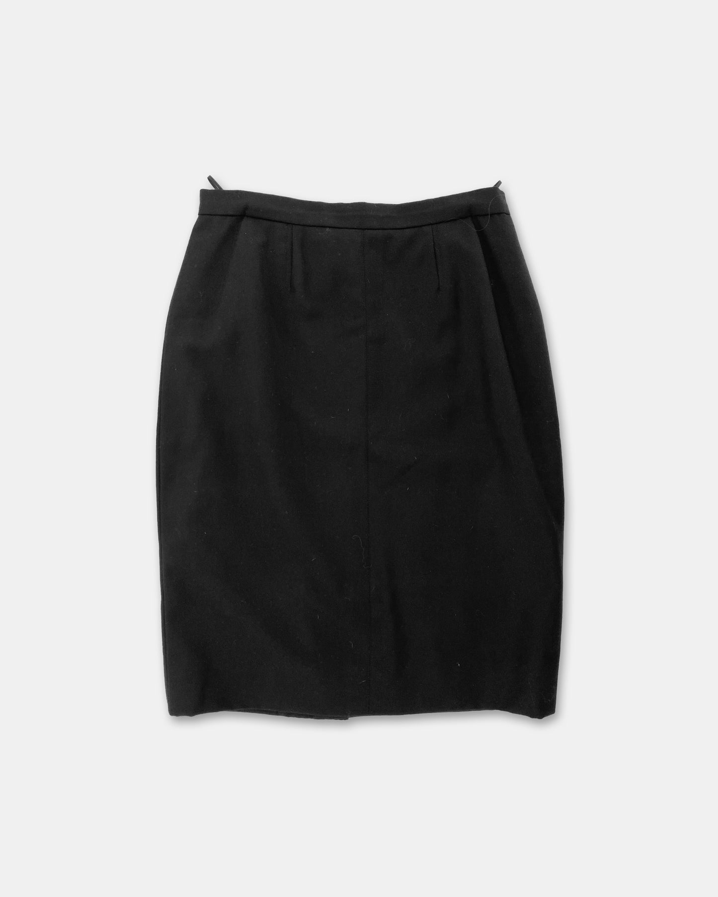 Vintage 1970s Wool Skirt Black