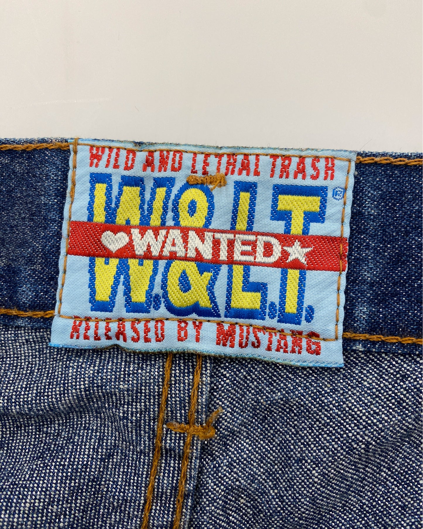 W.&L.T. Walter van Beirendonck by Mustang 1990s Glitter Denim Blue