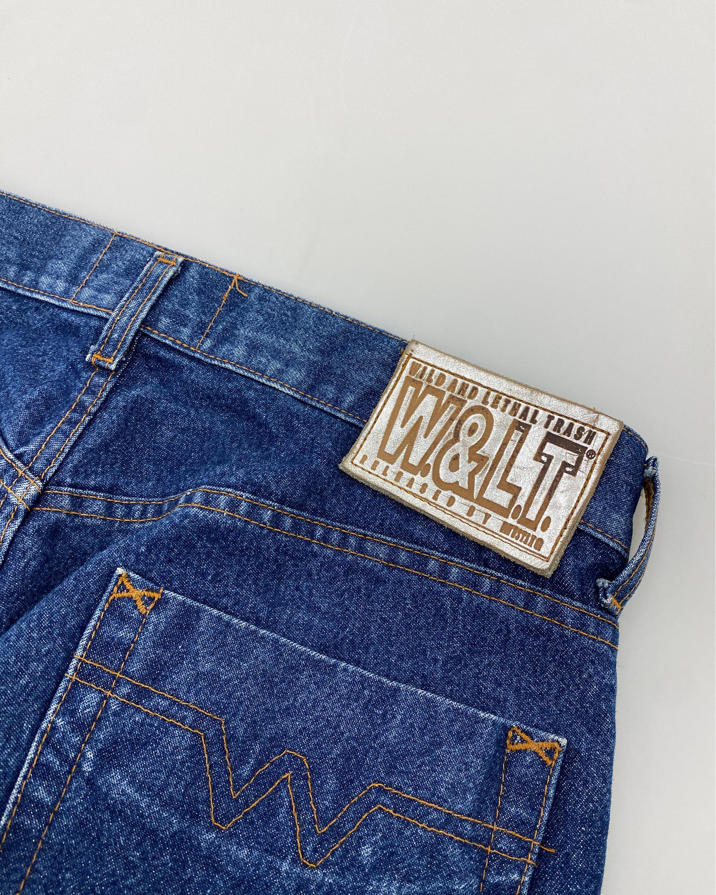 W.&L.T. Walter van Beirendonck by Mustang 1990s Glitter Denim Blue