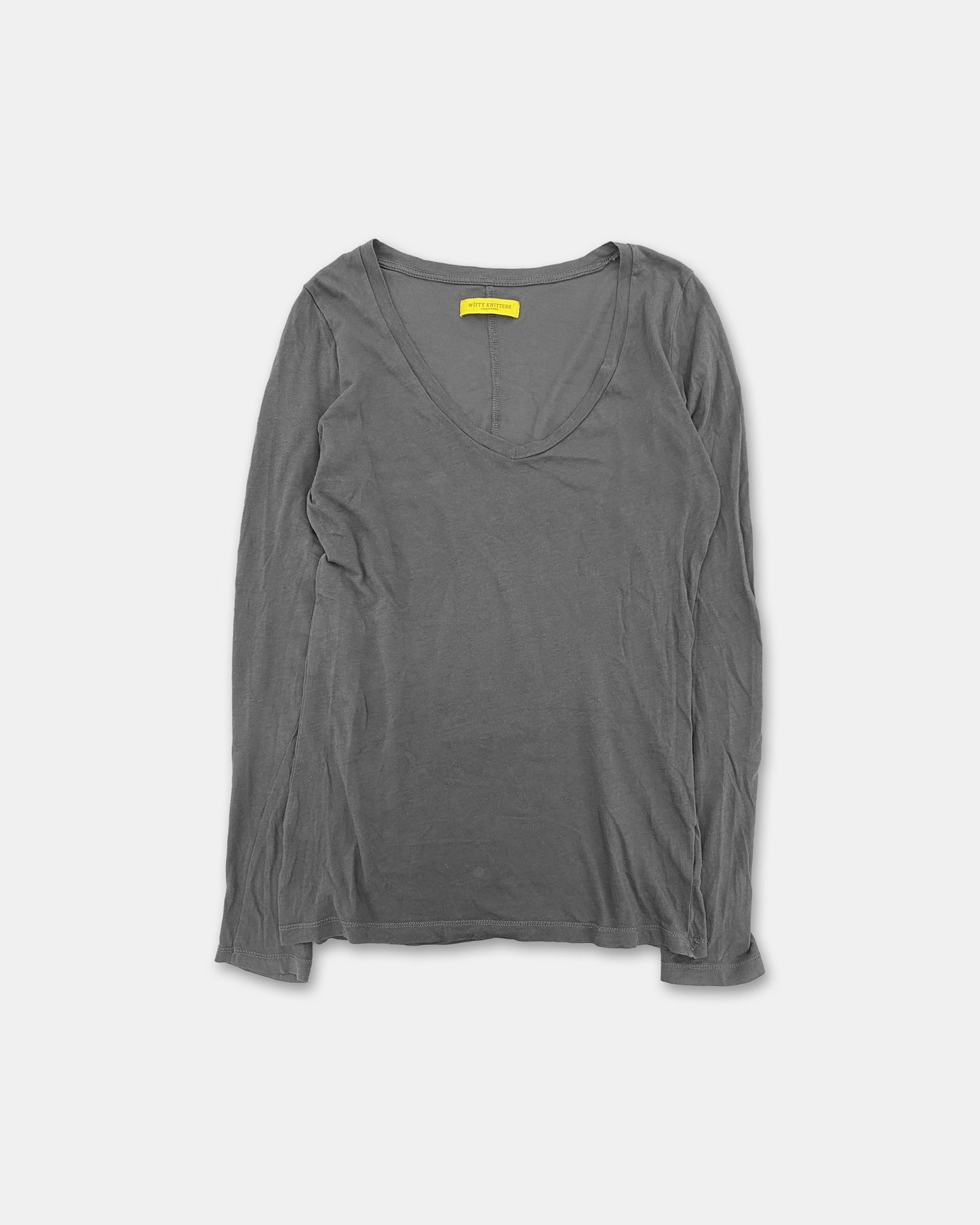 Witty Knitters 2000s Longsleeve Top Grey