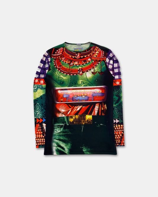 W.&L.T. Walter van Beirendonck SS1996 All Over Print Stretch Longsleeve T-Shirt Multicolor