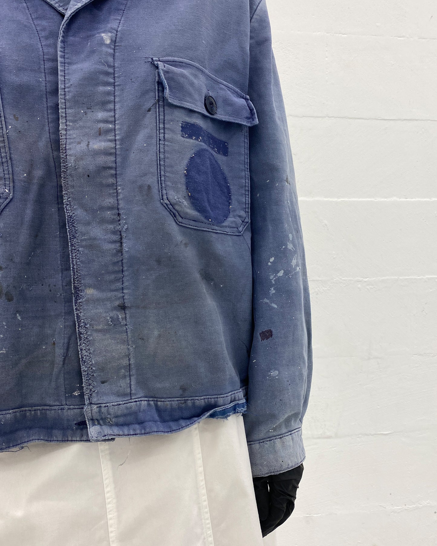 Vintage 1960s French Painter Work Jacket Blue