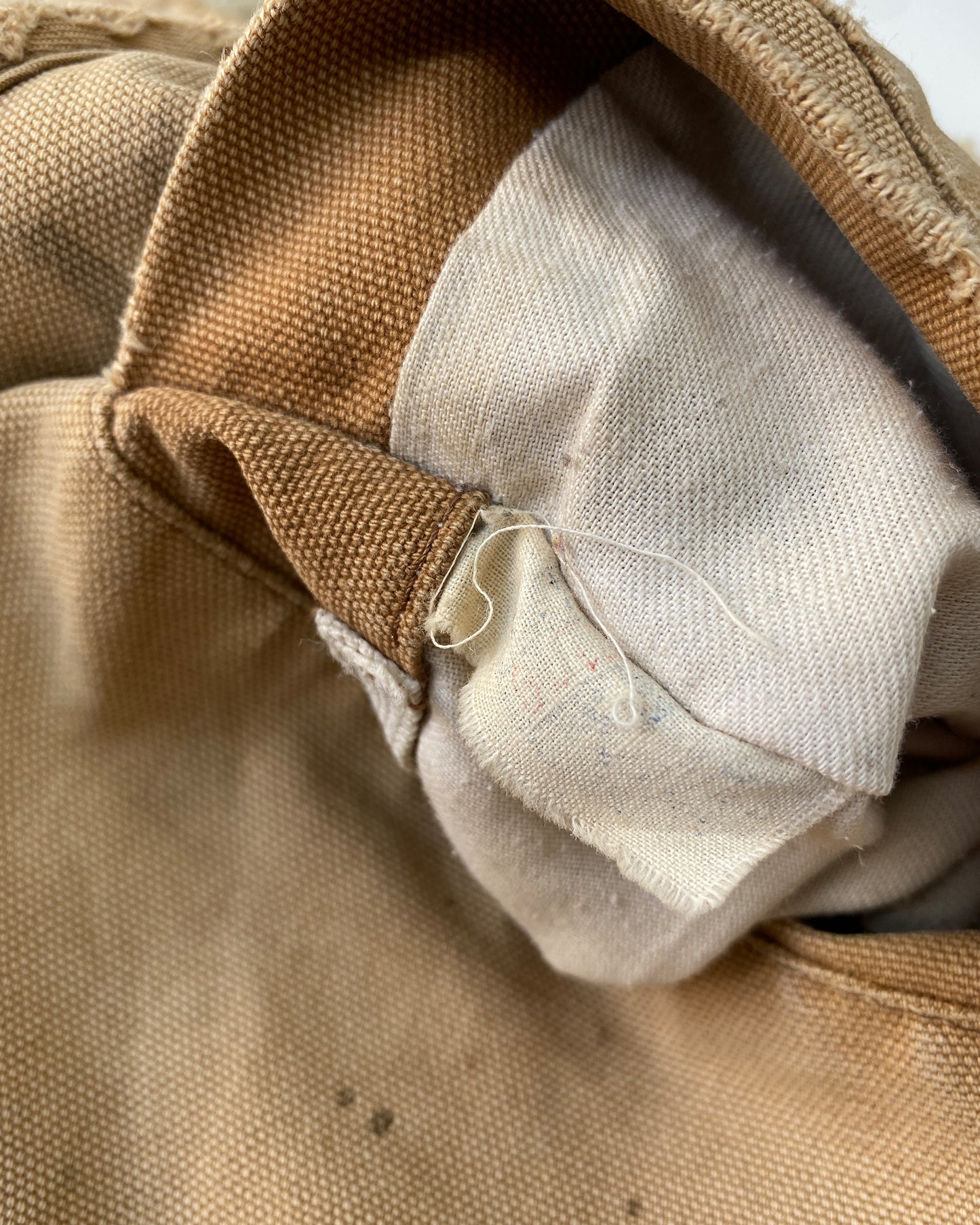 Carhartt 1960s Trashed Sherpa Lined Zip Work Vest Beige