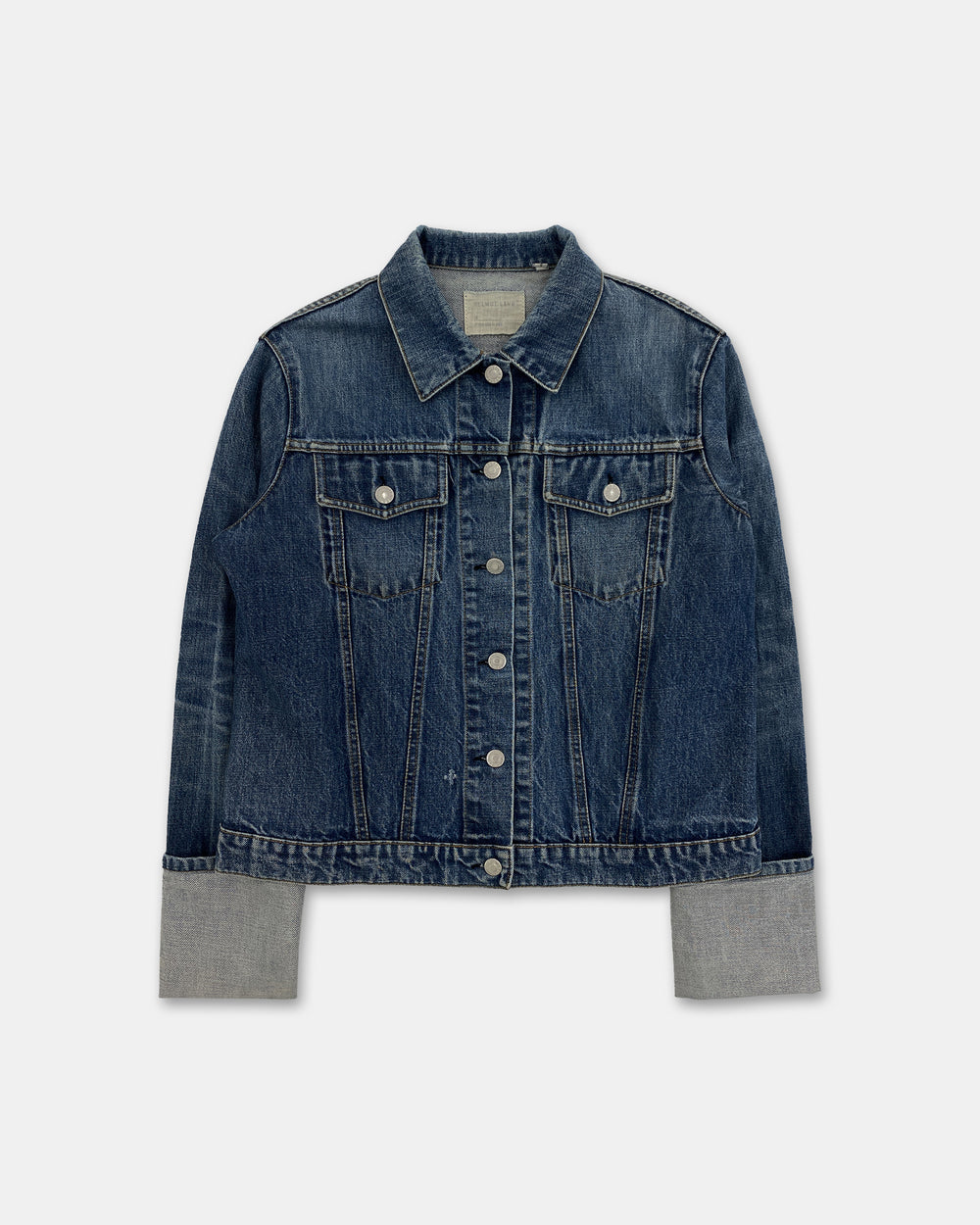 Helmut Lang 1999 Folded Sleeves Classic Denim Jacket Blue