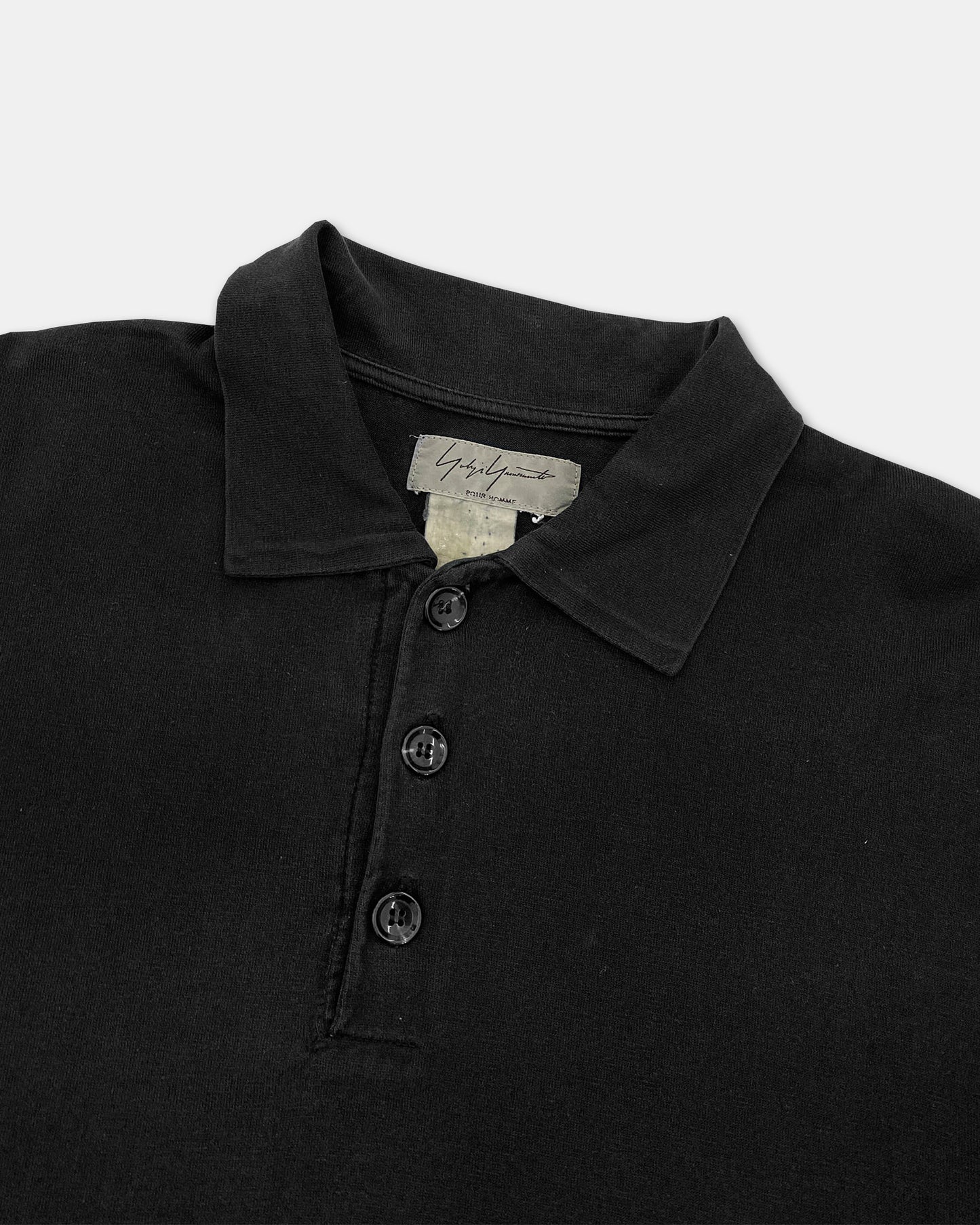 Yohji Yamamoto Pour Homme 2000s Longsleeve Polo Shirt Black
