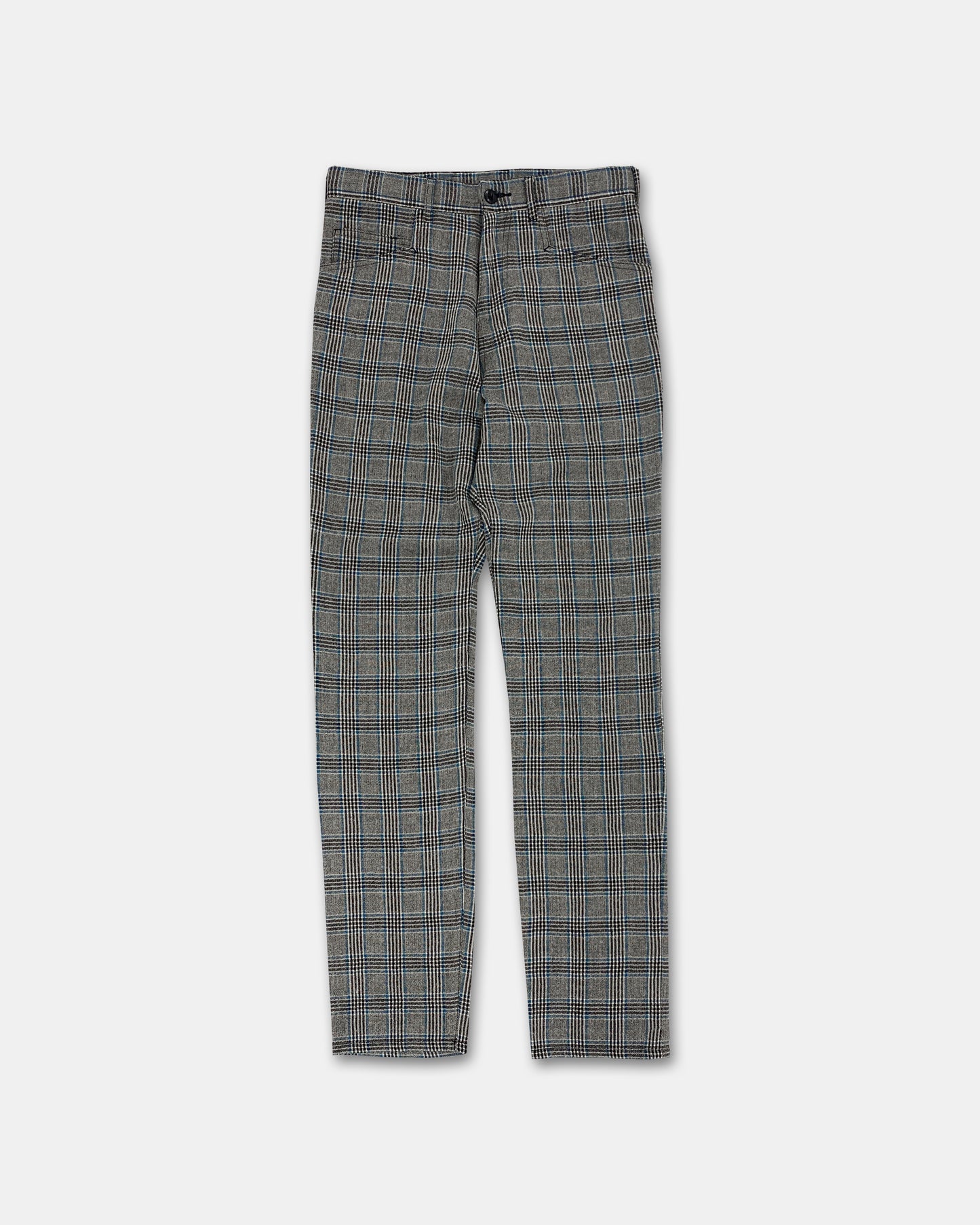 Yohji Yamamoto Pour Homme AW2019 Tartan Wollhose Grau Blau 