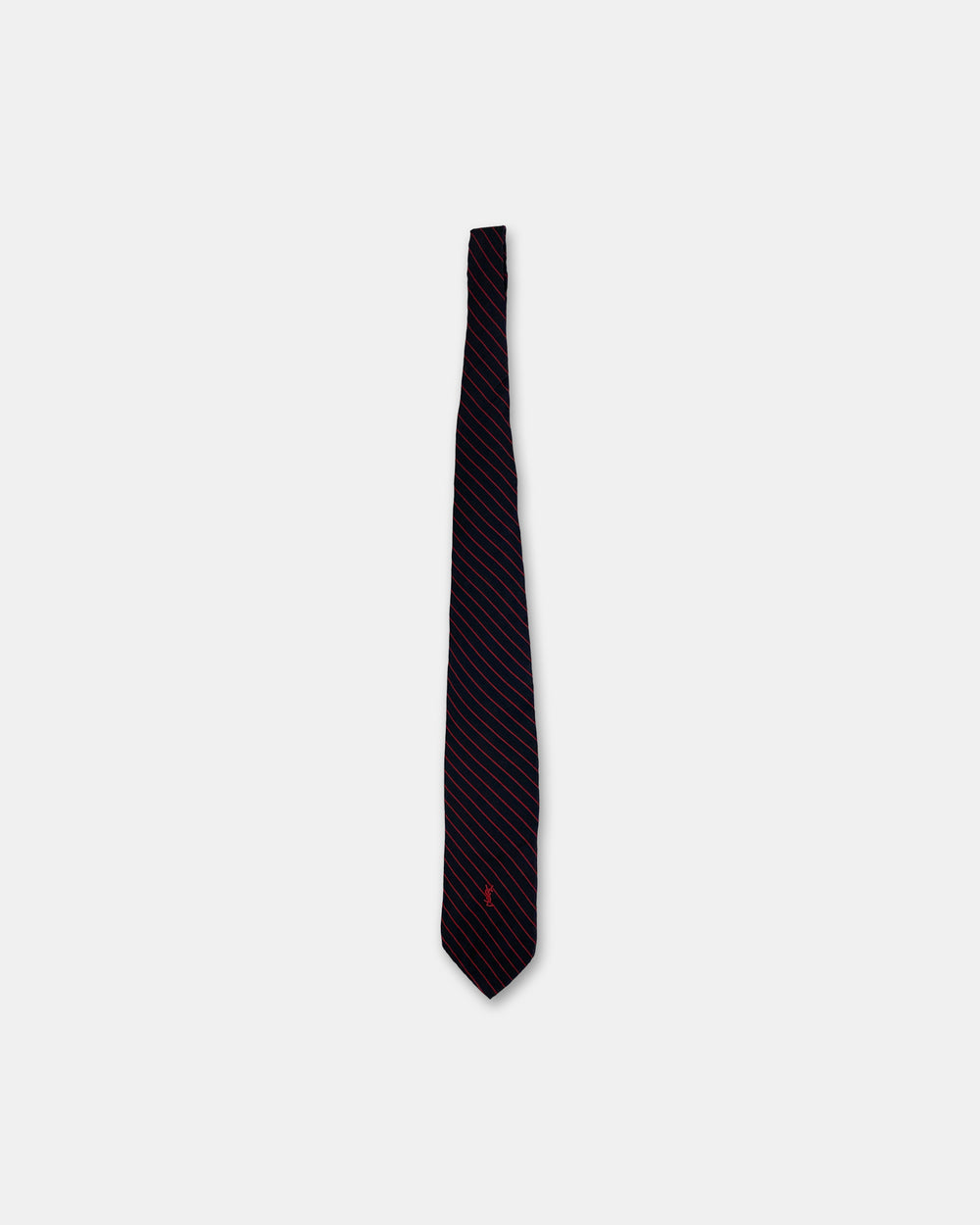 Yves Saint Laurent 1990s Striped Tie Black