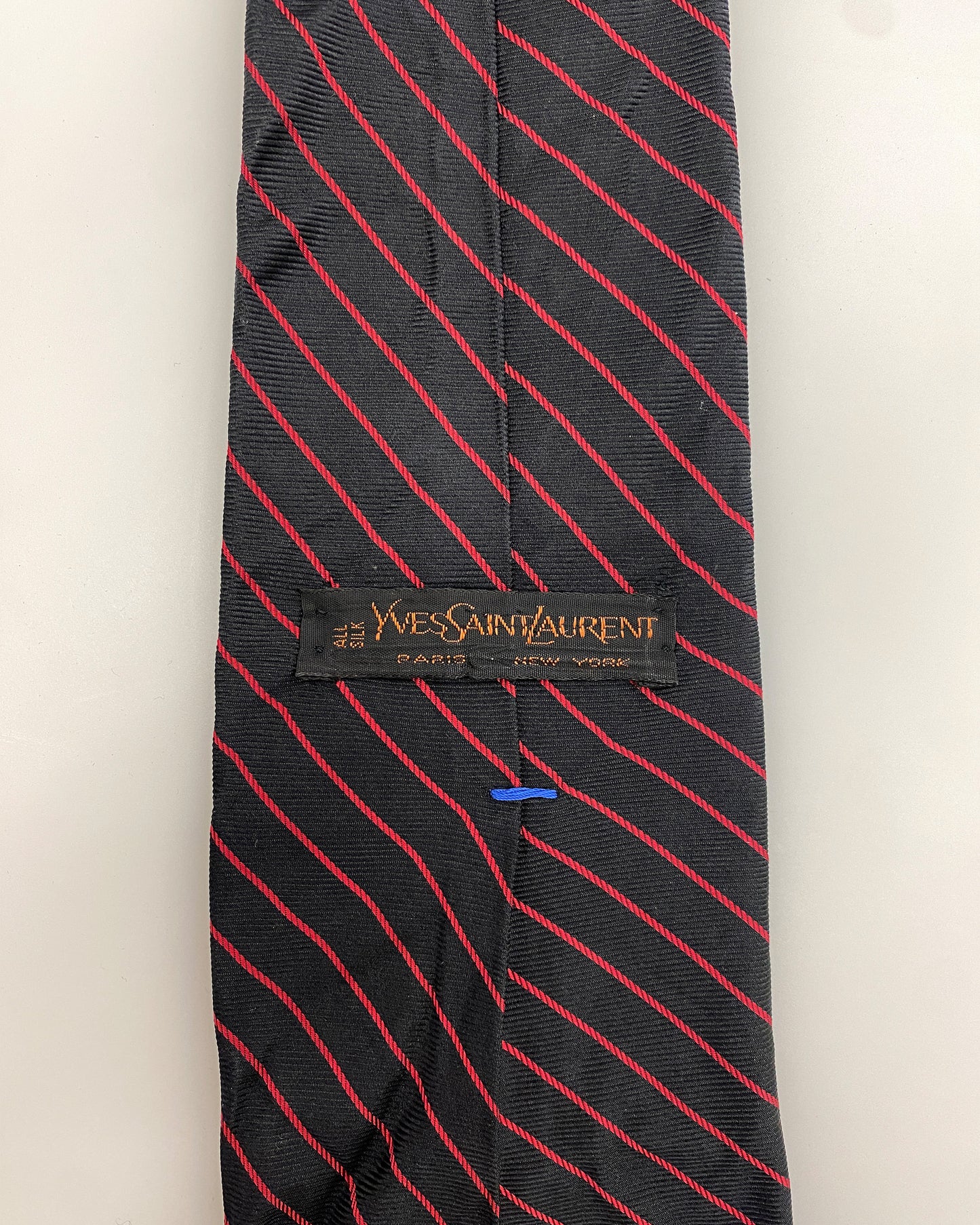 Yves Saint Laurent 1990s Striped Tie Black