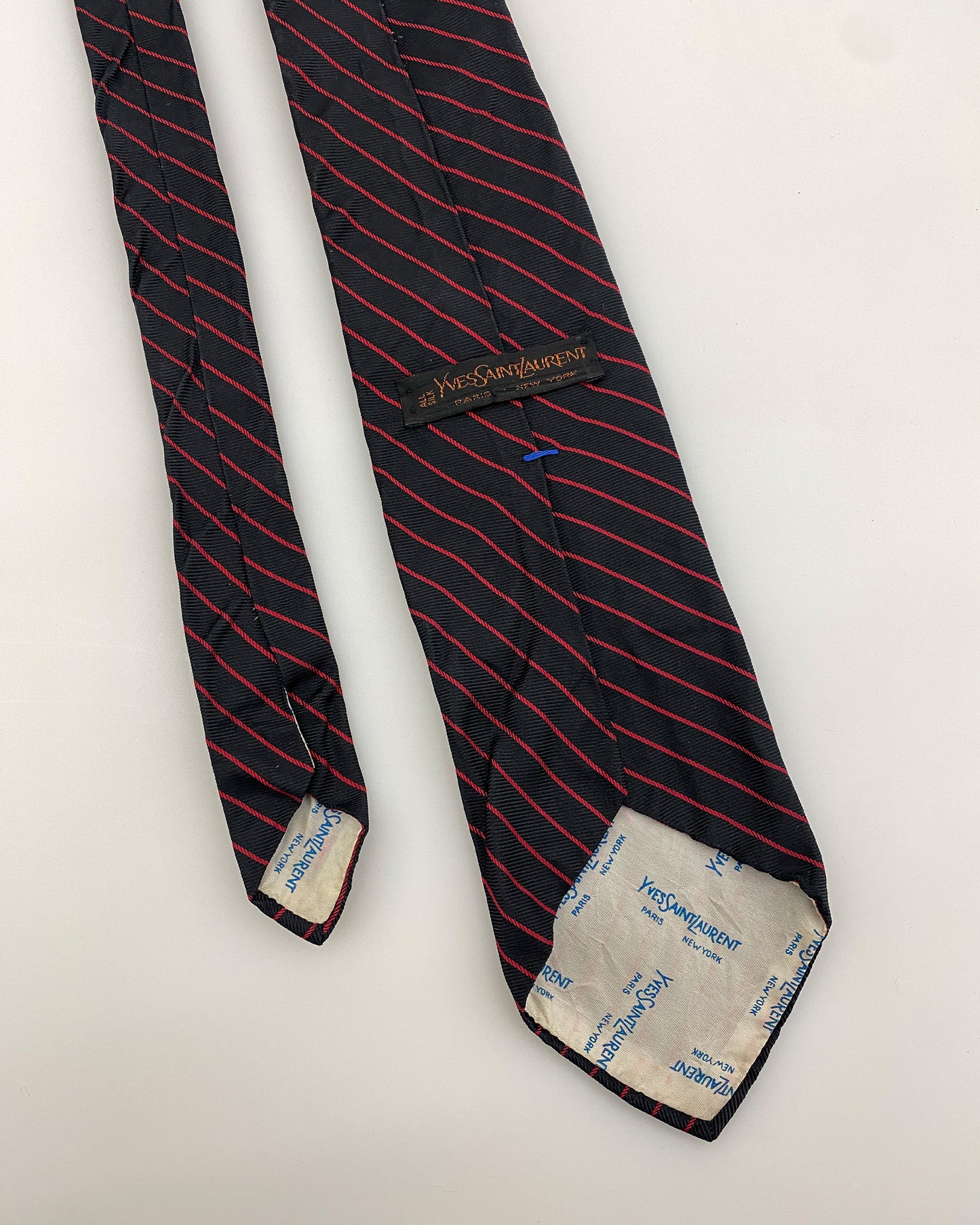 Yves Saint Laurent 1990s Striped Tie Black