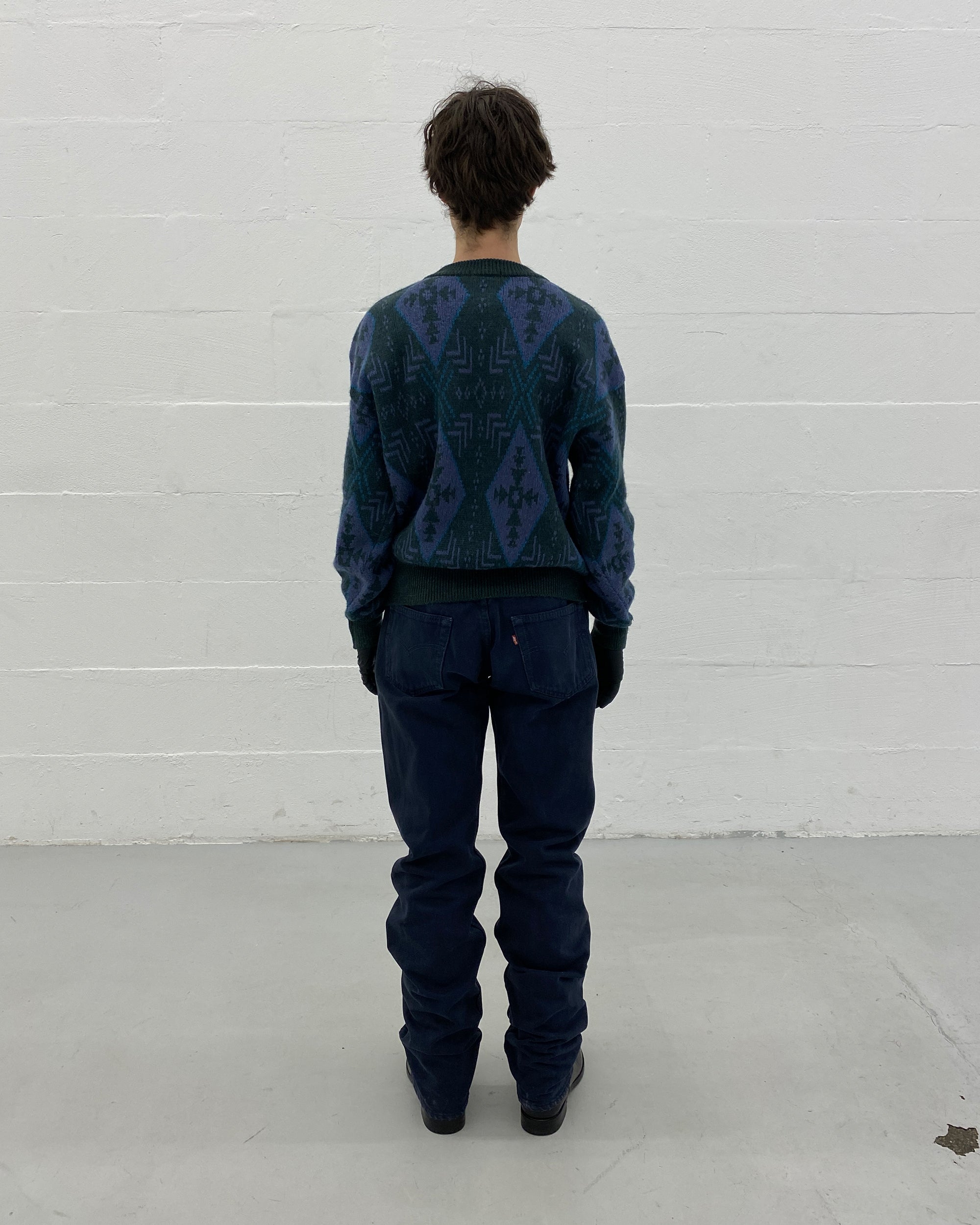 Yves Saint Laurent 1990s Knit Sweater Green Purple – knudpeters