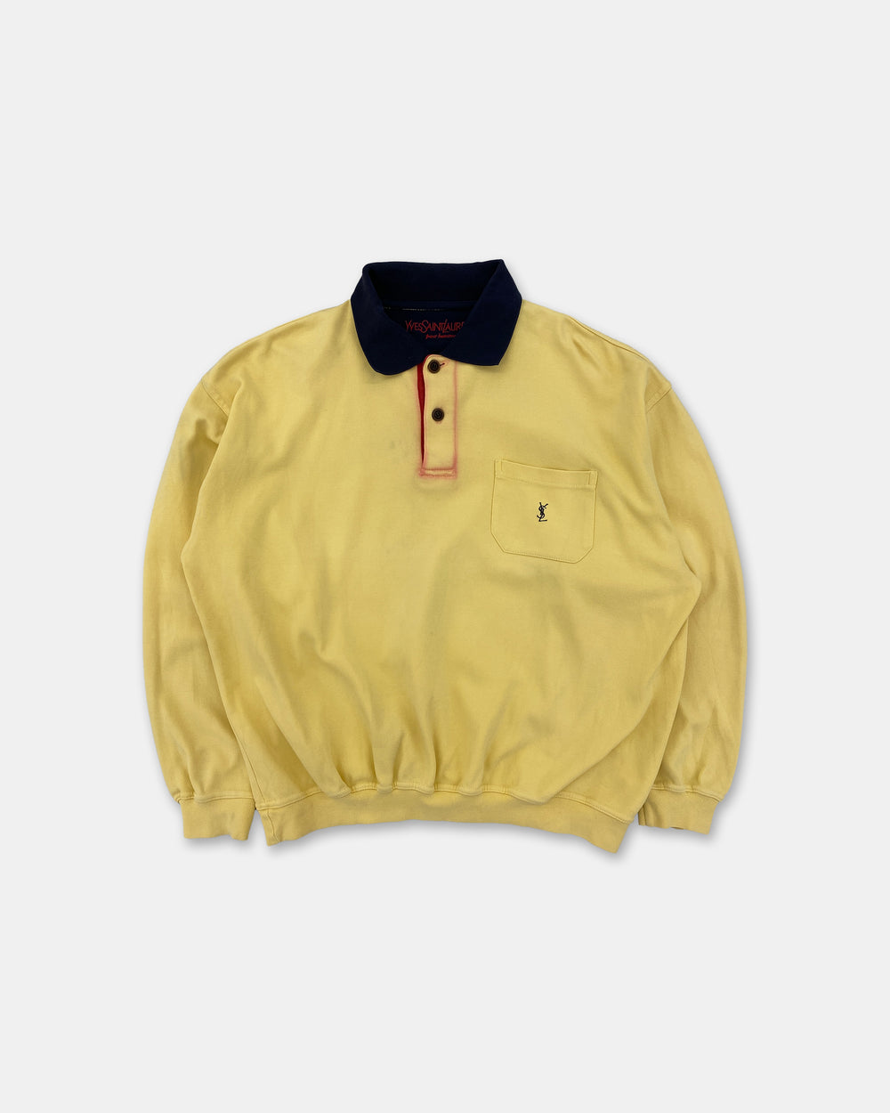 Yves Saint Laurent 1990s Chest Pocket Polo Sweater Yellow