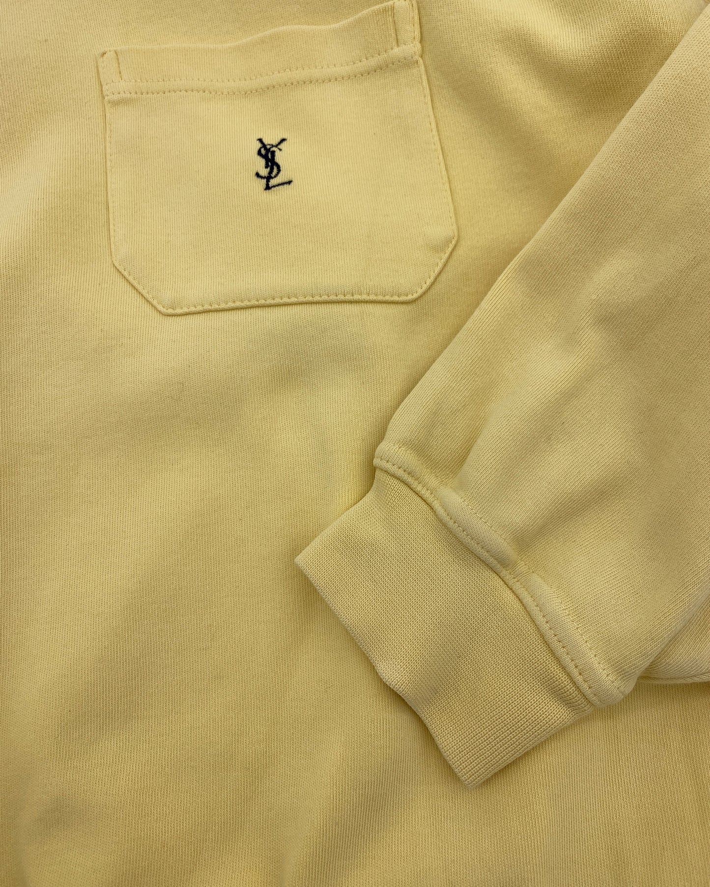 Yves Saint Laurent 1990er Polopullover mit Brusttasche Gelb