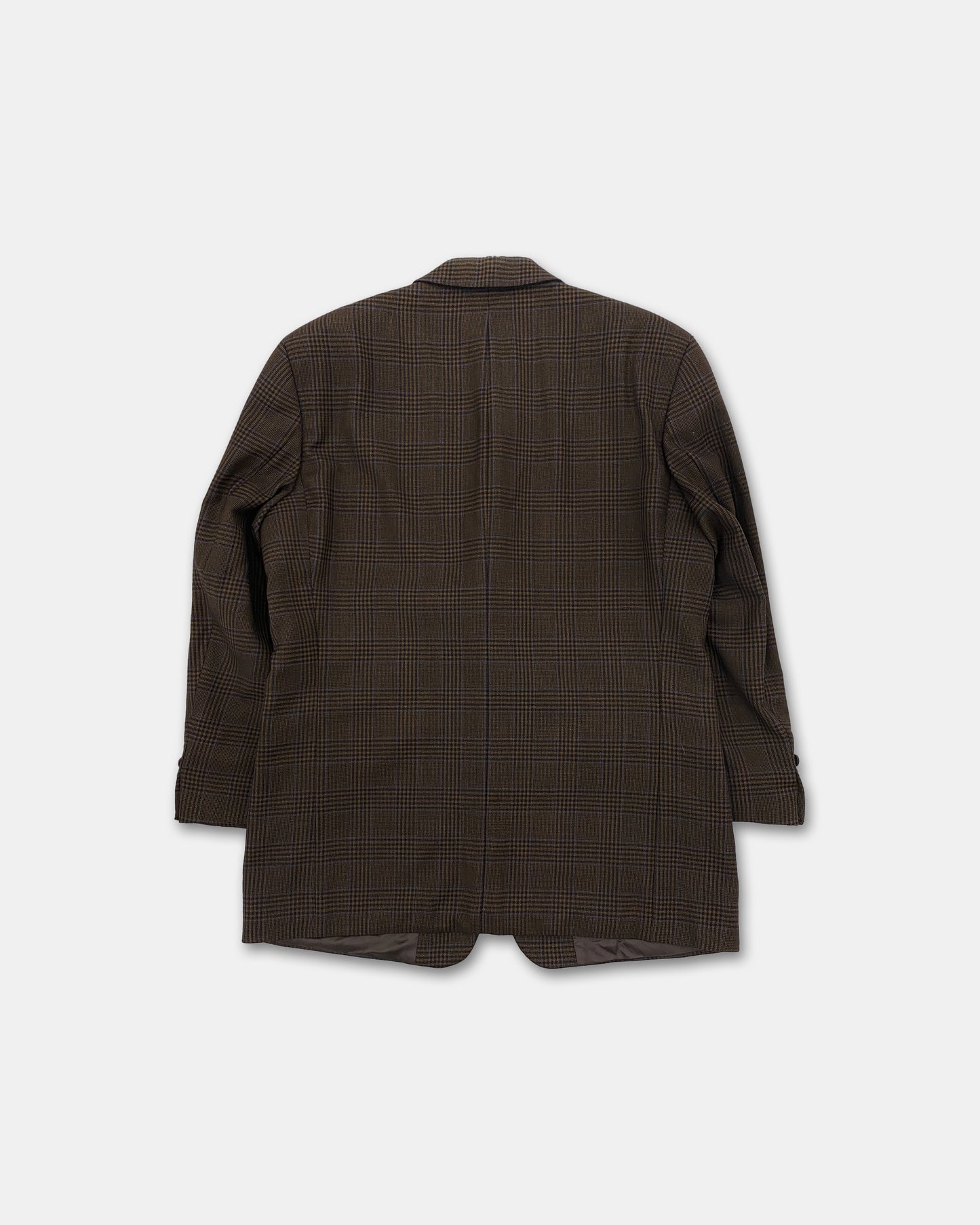 Yves Saint Laurent Pour Homme 1990s Checked Blazer Jacket Brown