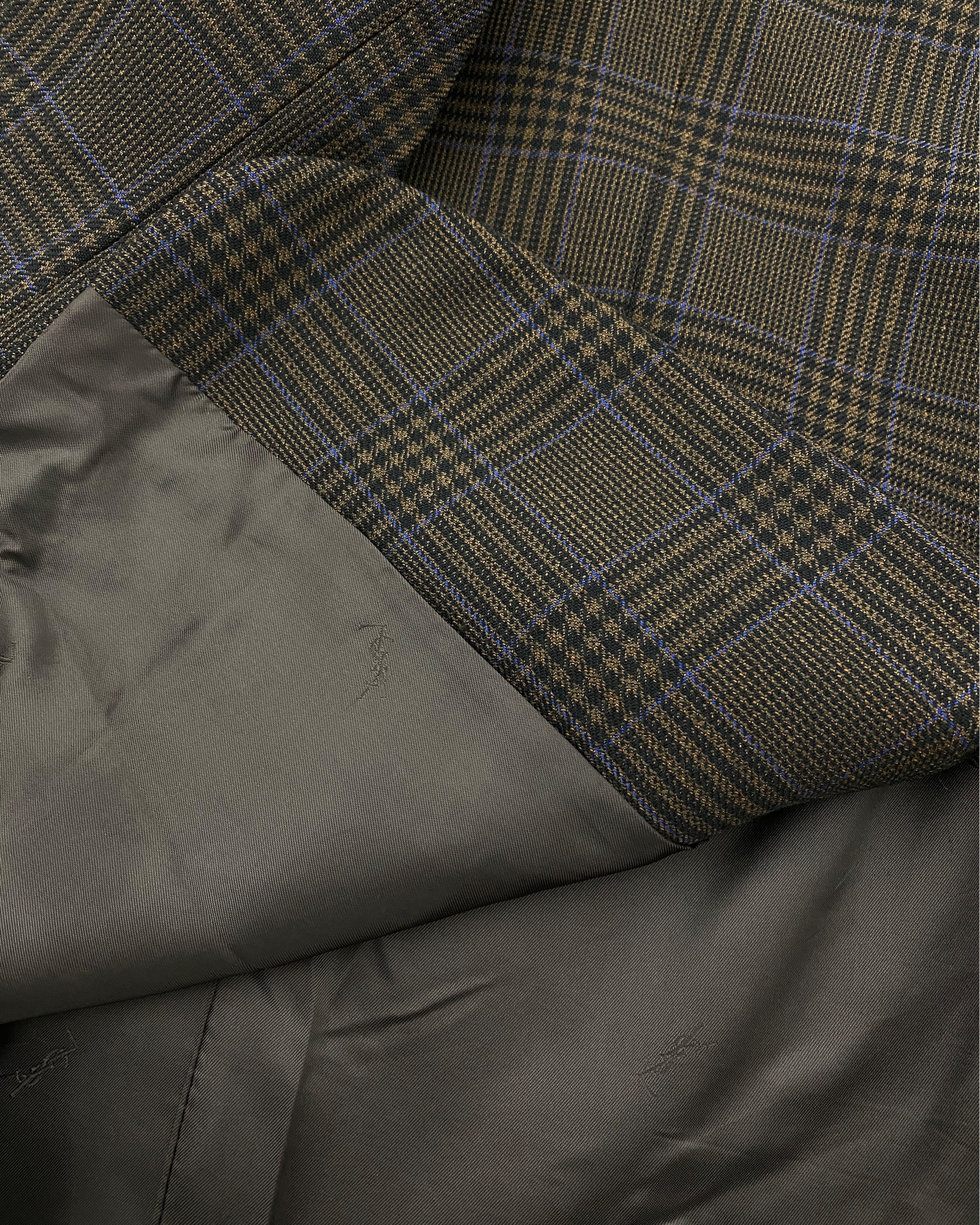 Yves Saint Laurent Pour Homme 1990s Tartan Checkered Blazer Jacket