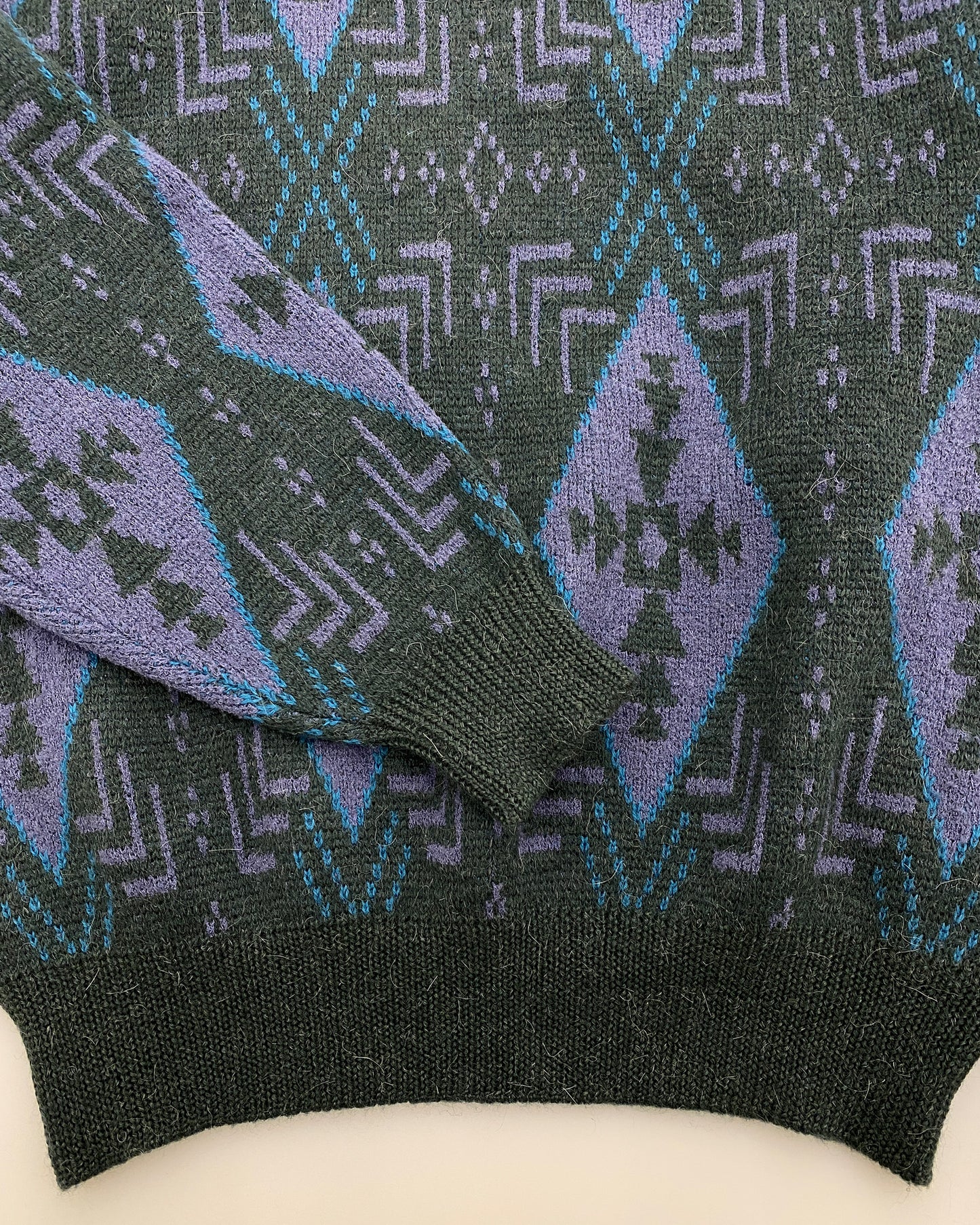 Yves Saint Laurent 1990s Knit Sweater Green Purple