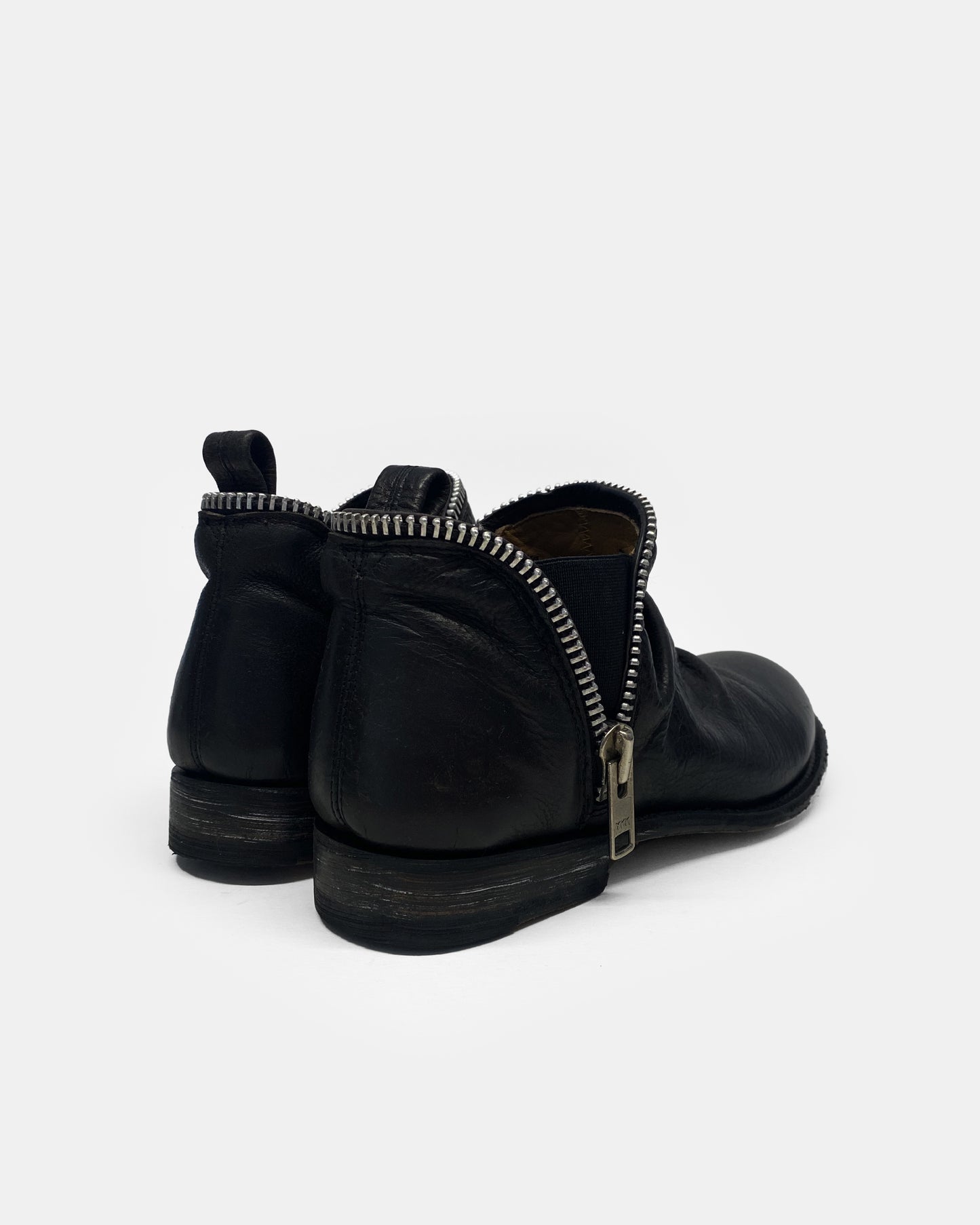 John Fluevog 1990s Zip Leather Shoes Black